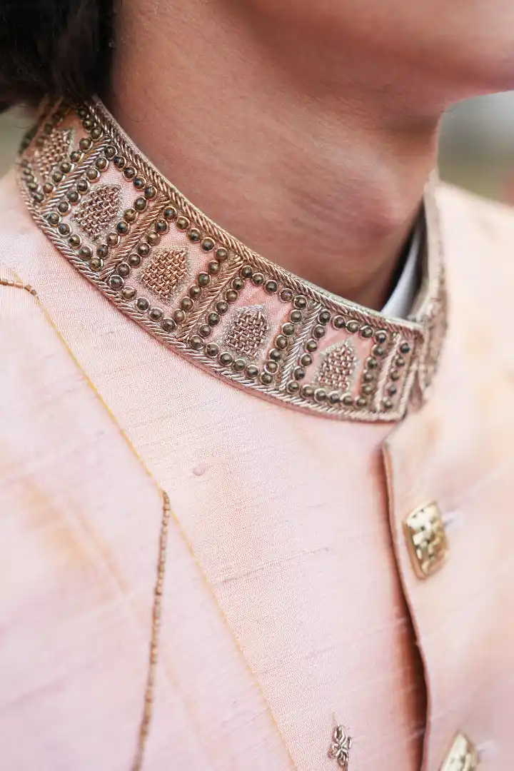 Royal Peach Sherwani - Image 3