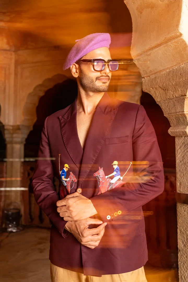 Hand-Painted Double Breasted Blazer - Image 5