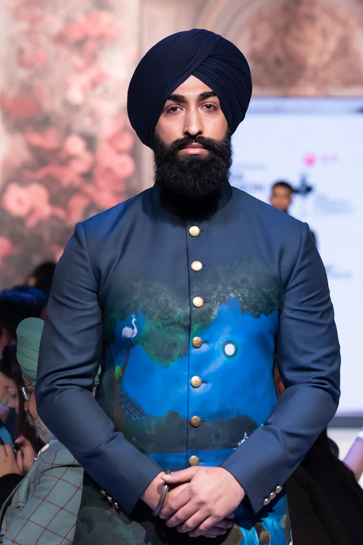 Majestic Hand-Painted Achkan Set - Image 4