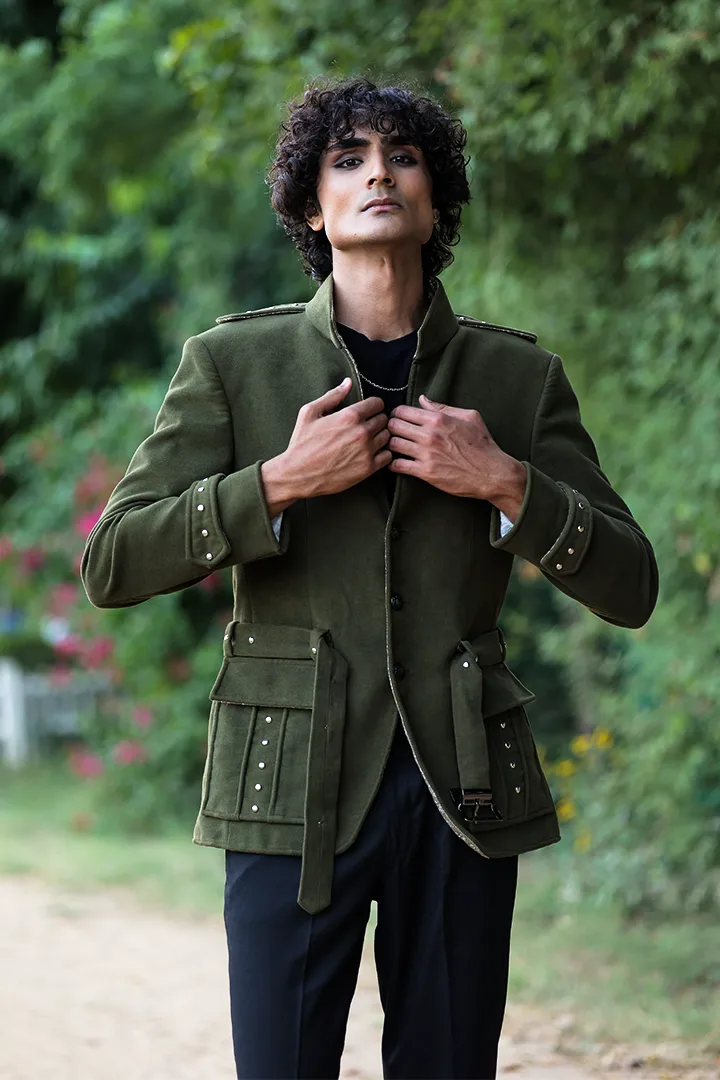 Royal Olive Bandhgala - Image 4