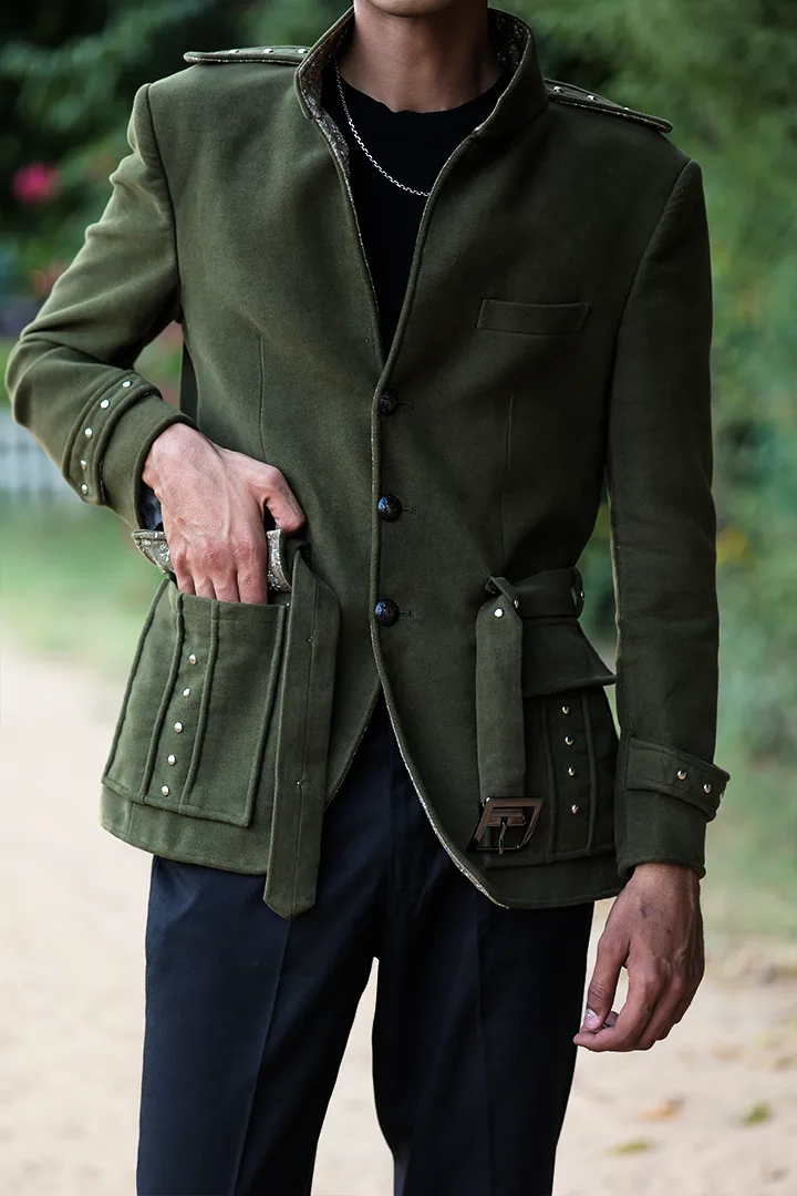 Royal Olive Bandhgala - Image 5